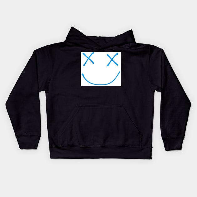 Blue smiley design Kids Hoodie by BlossomShop